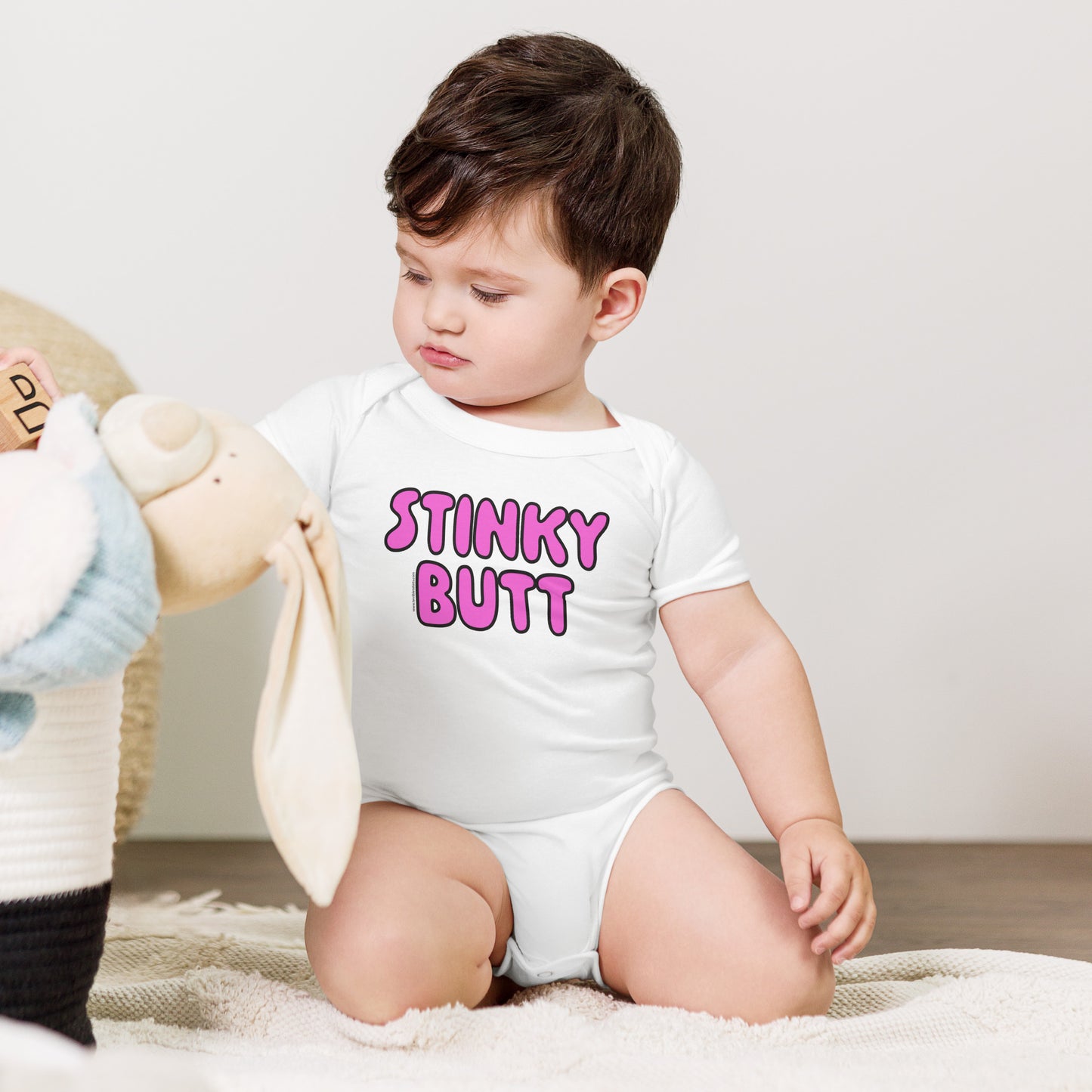 Stinky Butt - Pink • Baby Onesie