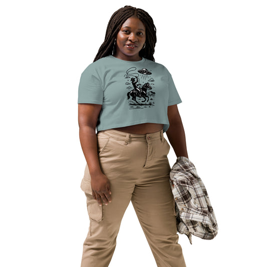 Cowboy and UFO • Women’s Crop T-Shirt