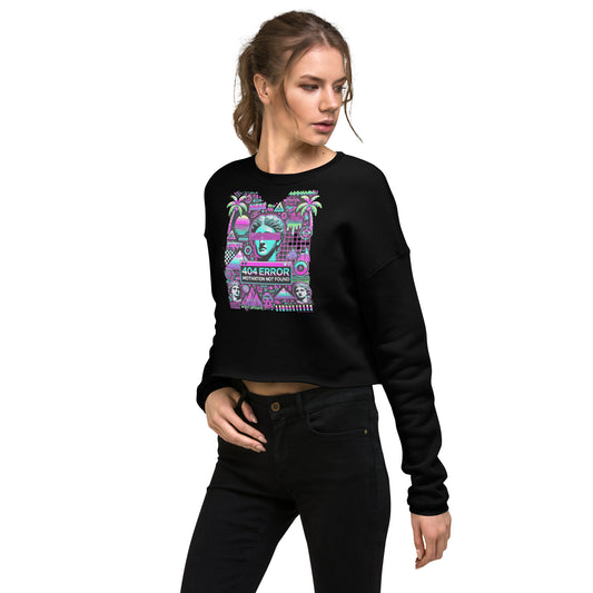 404 Error: Motivation Not Found • Women's Crop Sweatshirt