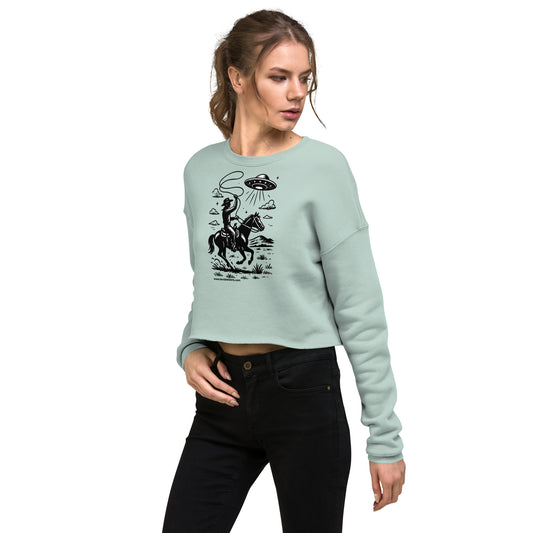 Cowboy and UFO • Women's Crop Sweatshirt